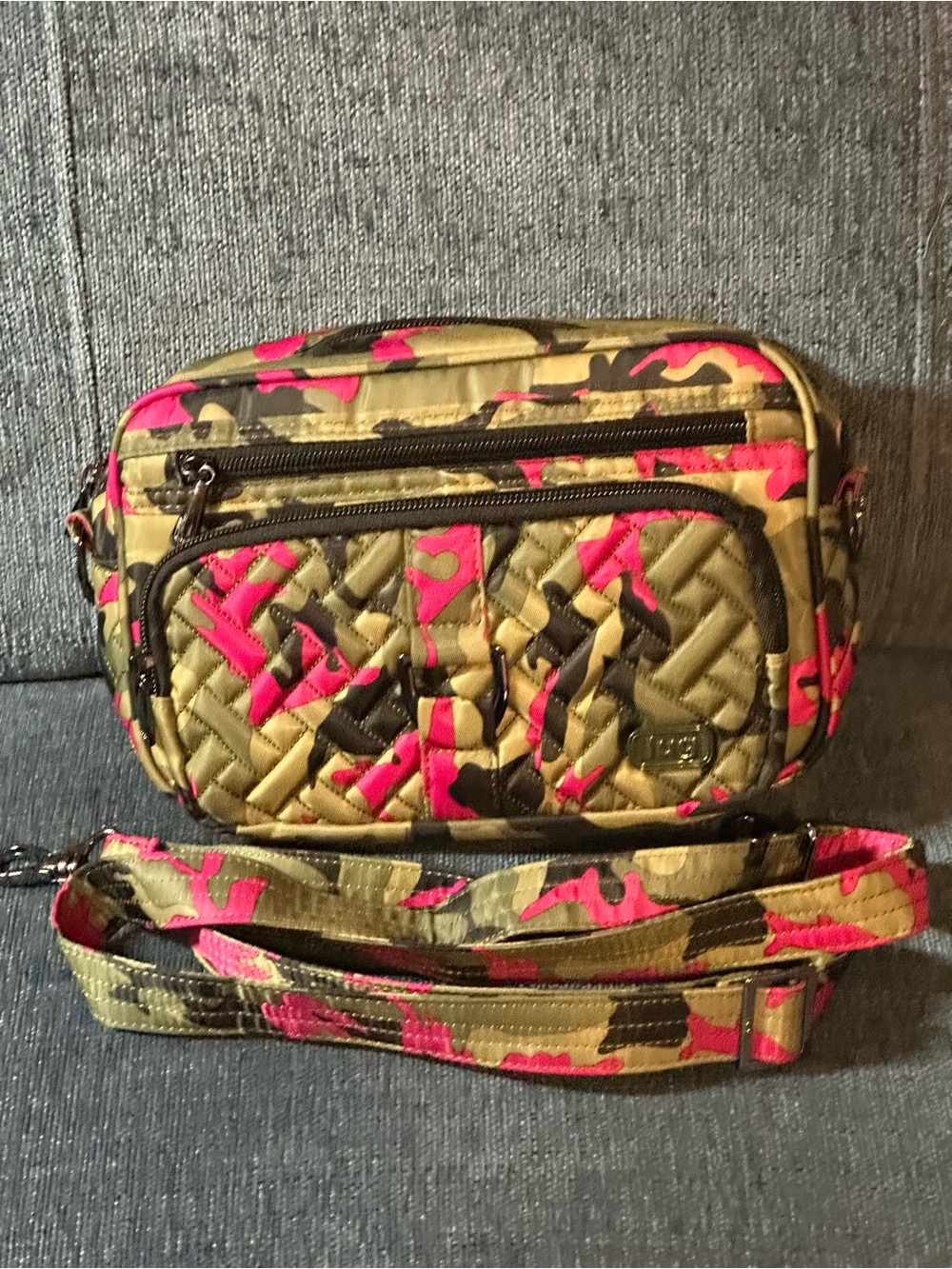 Lug Carousel Pink/Green Camouflage Crossbody Bag